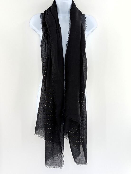 Lulla by Bindya Accessories - Lulla Collection By Bindya Black Studded Scarf